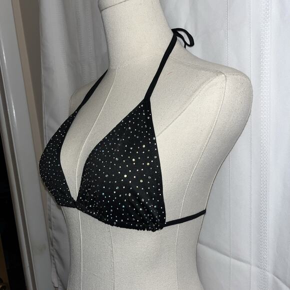 Oneheekini Cheeky Bikini String Swimsuits with Rhinestones, One Size, Black - Picture 5 of 16